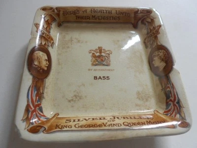 BASS BREWERY 1935 VINTAGE SILVER JUBILEE  CERAMIC ASHTRAY  -  GOOD CONDITION - Image 1 of 4