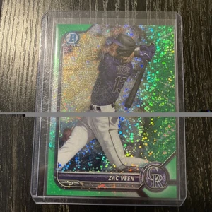 2022 Bowman Chrome Zac Veen Green Speckle Refractor #50/99 - Bild 1 von 2