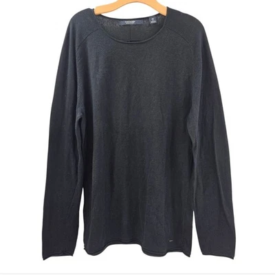Suéter Scotch & Soda Para Hombre XL Negro Algodón Cachemira Ligero Tejido Minimalista Foto 1 de 4