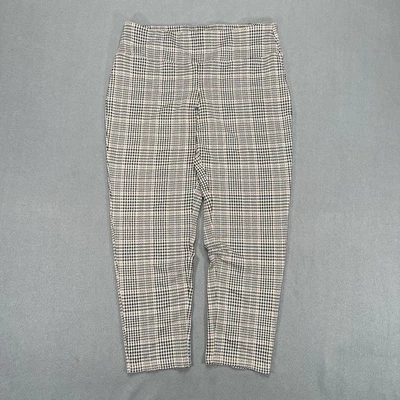 J Jill Pants Large Pull on Brown Houndstooth Wearever Smooth Fit - Image 1 of 4