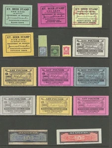 Lot of (16) US State of KENTUCKY KY Revenue Stamps MINT HIGH CAT VALUE LOOK!!! - Picture 1 of 1