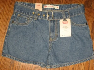 NEW girls 10 Levi's blue denim jean girlfriend a-line shorts adjustable waist - Picture 1 of 1
