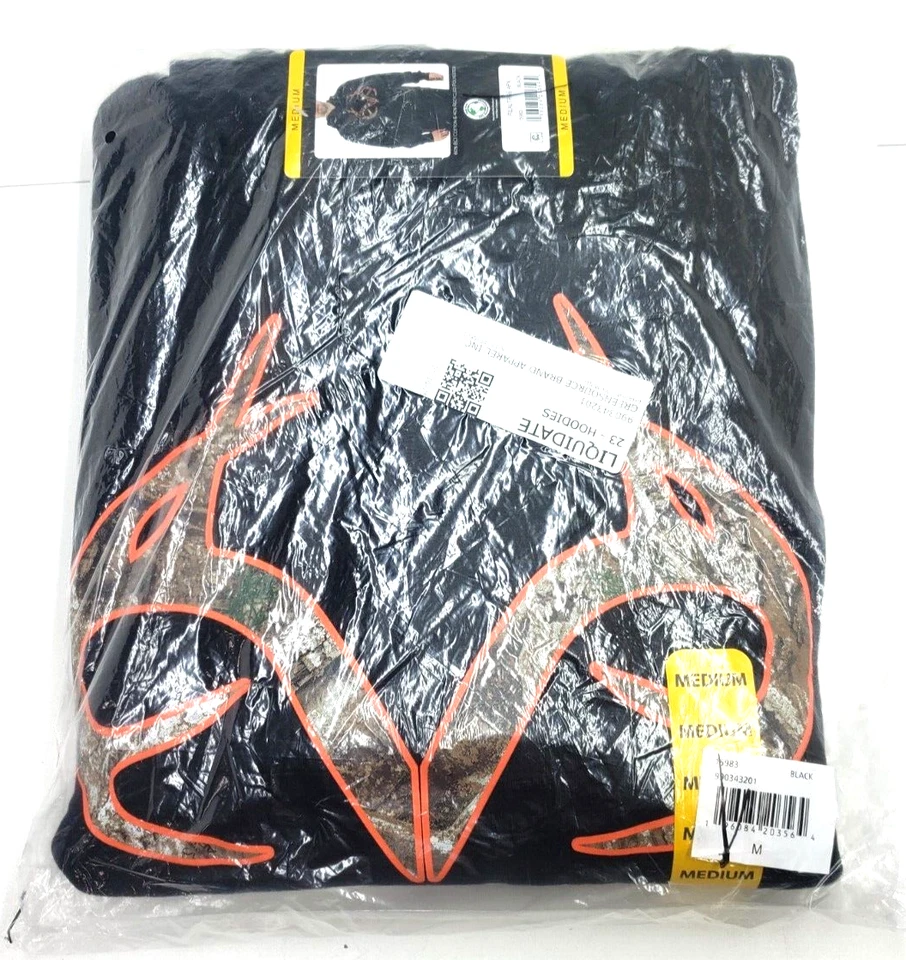 Realtree APX Men’s Graphic Hoodie Size Medium Black Camouflage NWT - Image 1 of 4