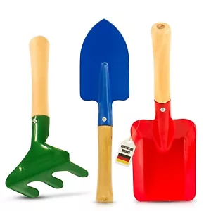 Kinder Schaufel Gartengeräte Set Spaten Sandkastenspielzeug Rechen Spitz Harke - Bild 1 von 7