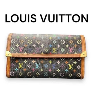 Louis Vuitton Takashi Murakami Monogram Multicolor Black Long Wallet M92658 - Picture 1 of 20