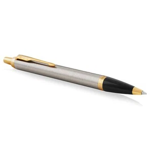 Parker IM Kugelschreiber gebürstetes Metall mittlere Spitze blaue Tinte Geschenkbox - Bild 1 von 7