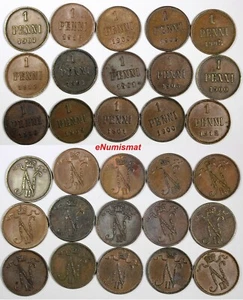 Finland Nicholas II Copper 1895-1916 1 Penni KM# 13 RANDOM PICK (1 Coin) (158) - Picture 1 of 3