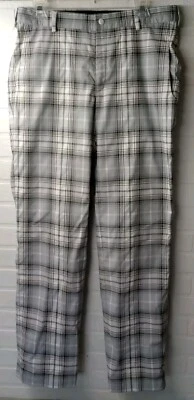 Nike Golf Tour Performance Dri-Fit Pants  Size 32W X 32L Plaid Grey/White - Image 1 of 4