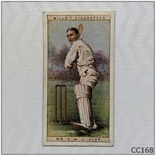 Wills Cricketers 1928 #26 VWC Jupp Northamptonshire Cigarette Card (CC168)