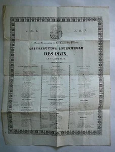 CHAMBERY. Affiche ST LOUIS DU MONT.Noms de Famille du Canton. 1837. - Imagen 1 de 1