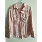 Cloth & Stone Pink Tencel Flap Pocket Button Down Long Sleeve Top EUC Medium