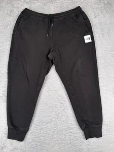 The North Face Pants Mens Large Black Tapered Sweatpants Sweats Cotton Jersey - Picture 1 of 15