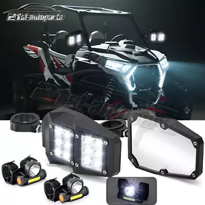 2PCS UTV Side Rear View Mirrors w/ Light+LED Dome Lights For Can Am Maverick X3 - Picture 1 of 17