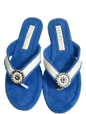 Sandalias Jack Rogers Zapatillas Mujer Talla 8 Blanco Tanga Terry Forradas Acogedoras Foto 1 de 4