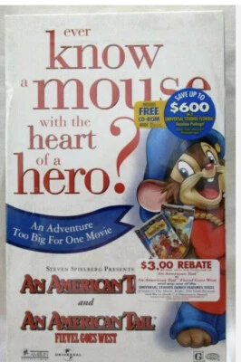 An American Tale 2 Pack Limited Edition VHS Fievel Goes West CD-Rom Included - Image 1 of 2