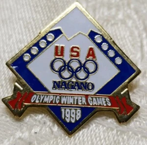 Olympische Winterspiele 1998 USA Nagano Skifahren Ski Pin Revers Souvenir Reise - Bild 1 von 12