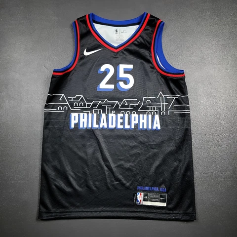 100% Authentic Ben Simmons Nike Sixers City Edition Swingman Jersey Size 44 M Cover