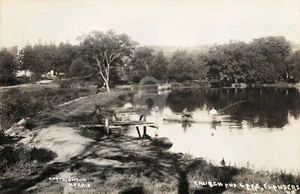 Church & lake Flanders NJ New Jersey 1911 RPPC Photo Postcard COPY - Picture 1 of 2
