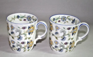 Minton Haddon Hall Blue Set of Two Coffee Mugs Vintage Bone China EUC - Picture 1 of 4