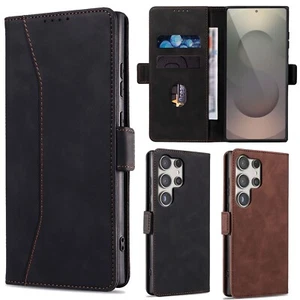 Para Samsung S25 Ultra S25+ S25 Edge S25 Cuero Magnético Abatible Billetera Estuche Cubierta - Imagen 1 de 32