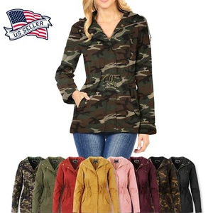 Giacca donna con cappuccio giacca anorak foderata in raso taglie forti safari parka militare - Foto 1 di 34