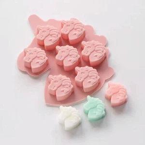 7 Cavity Silicone Unicorn Themed Horse Jelly Chocolate Soap Candle Resin Mould - Picture 1 of 3