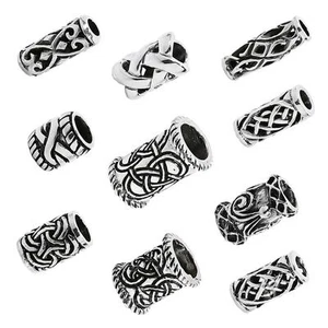 925 STERLINGSILBER Bartschmuck Bartperle BART Bead Mittelalter Keltisch Wikinger - Bild 1 von 11
