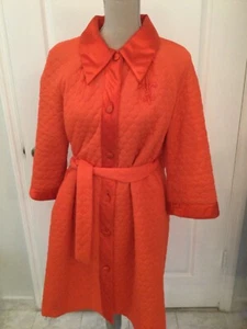Vintage Gossard Artemis Nightgown Robe Women's Size 16 Coral Nylon Made in USA - Picture 1 of 5