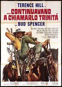 CONTINUAVANO A CHIAMARLO TRINITA’ MANIFESTO BUD SPENCER TERENCE HILL POSTER 4F - Foto 1 di 1