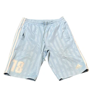 Adidas pantaloncino uomo 36W blu a righe 3 righe pannello elastico in vita coulisse - Foto 1 di 3
