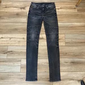 American Eagle Black Denim Moto Biker Jeans Skinny Slim Fit Men's 29x34 - Picture 1 of 6