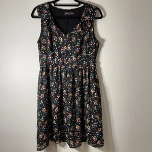 Princess Highway Sz 12 Women's Sleeveless Dress Floral Midi Lined Zipper Buttons - Foto 1 di 12