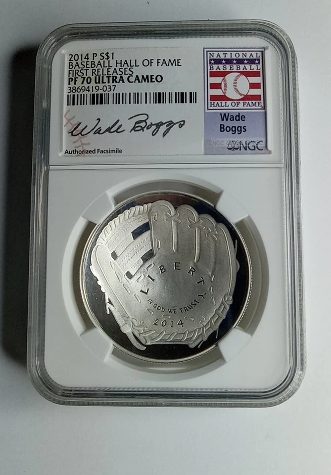 2014 P $1 Baseball Hall Of Fame PF 70 Ultra Cameo Wade Boggs NGC ⚾  - Image 1 of 3