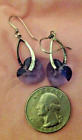 Elequeen Sterling Silver Violet Heart Swarovski Crystal Dangle Earrings