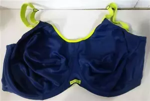 NWT Elomi 42DDD Energise Underwire Sports Bra with J Hook EL8041 Blue #82609 - Picture 1 of 2
