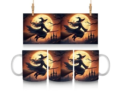 Taza/taza de té de cerámica de 11 oz o 15 oz - brujas - Halloween - luna llena - habitación - regalo Foto 1 de 2