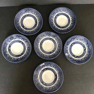 6er Set Churchill Blue Willow 5,5" Untertassen Teller Made in Staffordshire England - Bild 1 von 8