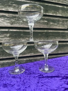 3 X VINTAGE SEKT UNTERTASSEN COUPE GLÄSER - Bild 1 von 6