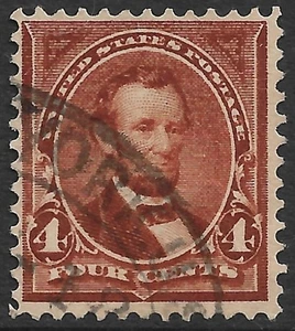 Estados Unidos #280 4c. Edición Lincoln usada extra fina - Imagen 1 de 2