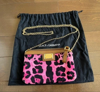 DOLCE&GABBANA Bolso de Mano de Hombro Cuero Rosa Pequeño Cartera De Colección Auténtico Foto 1 de 4