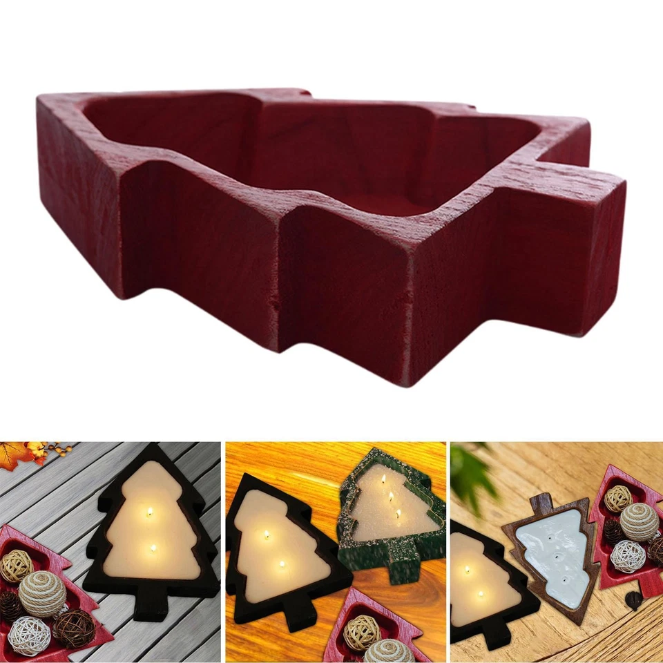 Christmas Tree Serving Tray Wood Snack Plate Table Supplies Party Decoration - Image 1 of 1