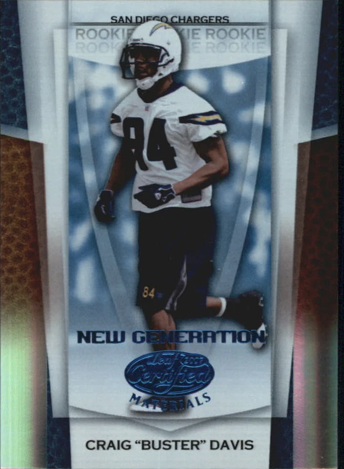 2007 Leaf Certified Materials Mirror Blue #183 Craig Buster Davis /50 FB - Image 1 of 2