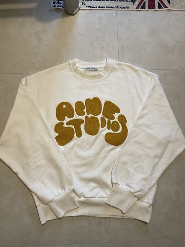 Maglione Crew Acne Studios Fyre Bubble Logo Nuovo Bianco