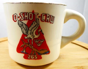 vintage Order Arrow lodge 265 O Shot Caw WWW BSA Boy Scouts ceramic coffee mug - Picture 1 of 9
