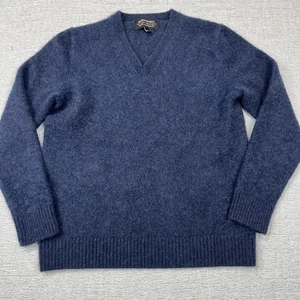 Banana Republic Todd & Duncan Herren L 100% Kaschmir Blau V-Ausschnitt Pullover Opa - Bild 1 von 7