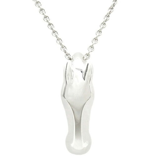 HERMÈS Collana Hermes ciondolo galoppo argento 925 Ag925 Sv925 motivo tubo scatola cavallo usata