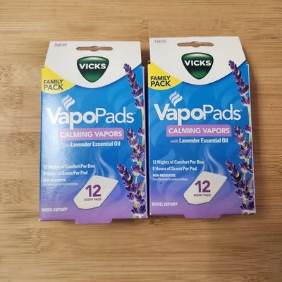 ( 2 PACK ) Vicks - VapoPads CALMING VAPORS Lavender - 12 Scent Pads  FAMILY PACK - Image 1 of 4