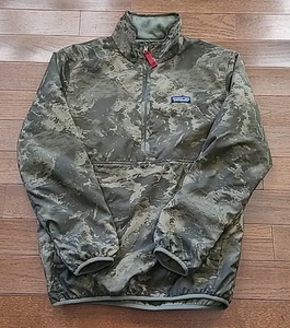 Patagonia Men's Small Green Camo Reversible 1/2 Zip T Snap Glissade Pullover  - Picture 1 of 13