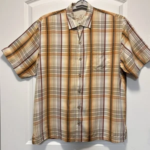 Tommy Bahama Vintage Shirt Mens Extra Large Button Up Tencell Hawaii Striped EUC - Picture 1 of 14
