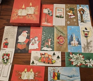 Vtg MCM Box 16 Holiday Hi-Lites Christmas Cards 3D Die Cut Embellishments NIB - Picture 1 of 14